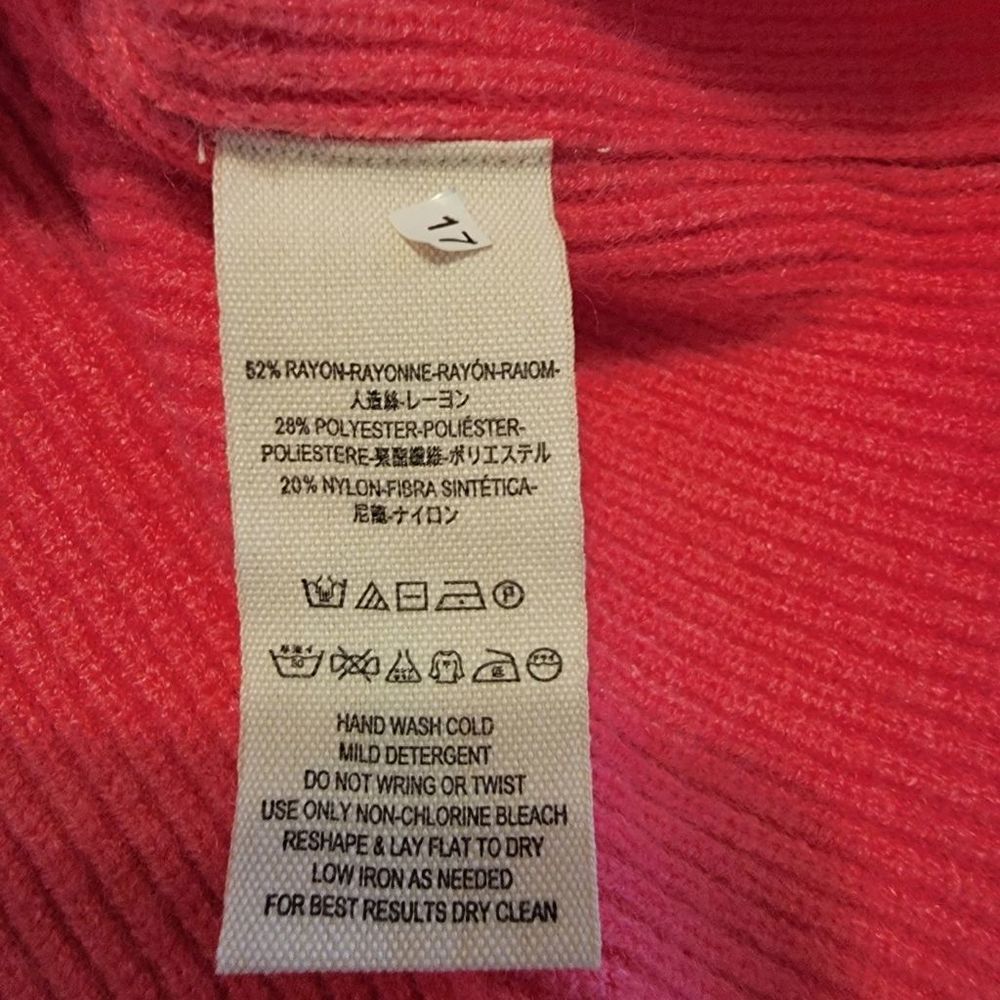 Free People Oversized Colorblock Turtleneck Sweater Pink Brown Size Small - Picture 9 of 11